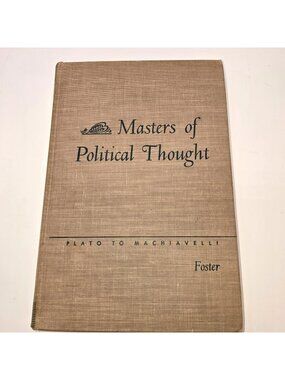 Masters Of Political Thought Vol 1 Plato To Machiavelli 1941 Hardcover 17225CM